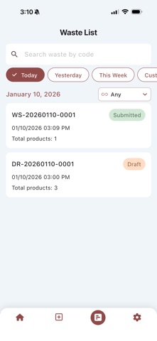 Waste Tracking screenshot