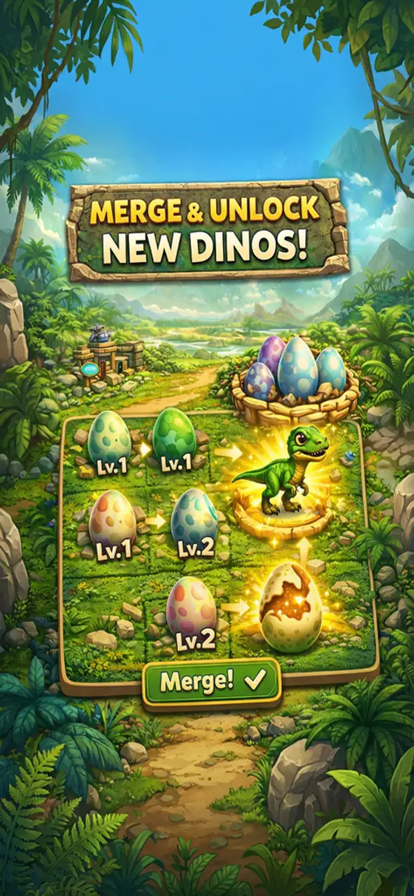 #4. Dino Merge: Lost Island (iOS) By: Hakob Babayan