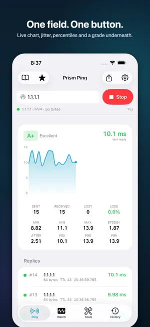 Prism Ping screenshot 1