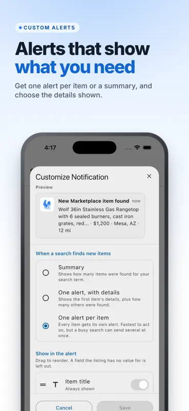 Marketplace Alerts screenshot 5 of 6