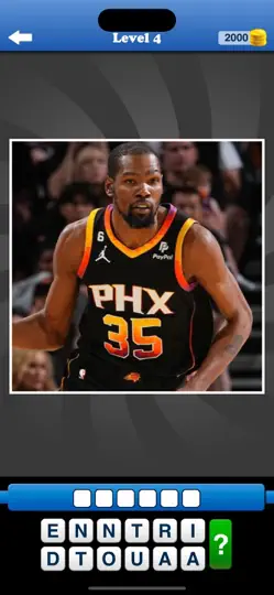 Capture d'écran de Whos The Player Basketball App sur iPhone 6