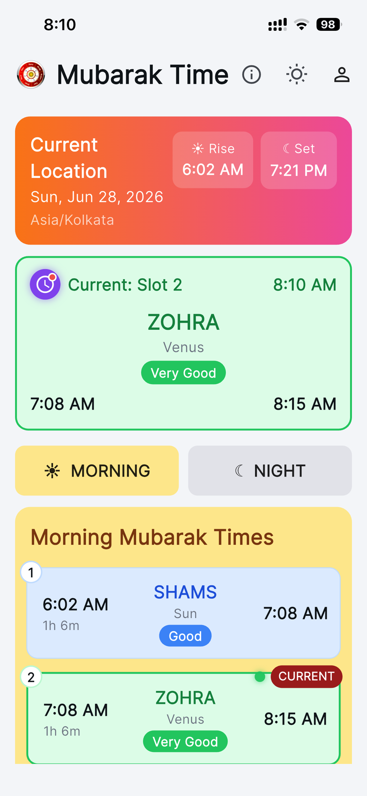 Mubarak Time Calculator screenshot 3