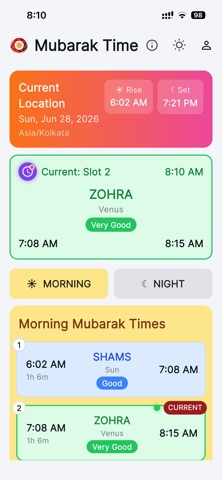 Mubarak Time Calculator iPhone screenshot