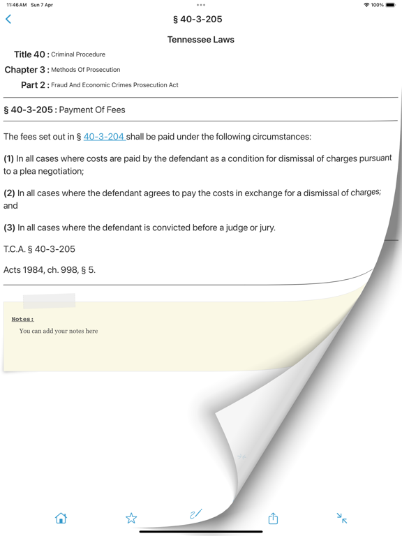 TCA, TN Code (Tennessee Law) iPad screenshot 4 - Reference app