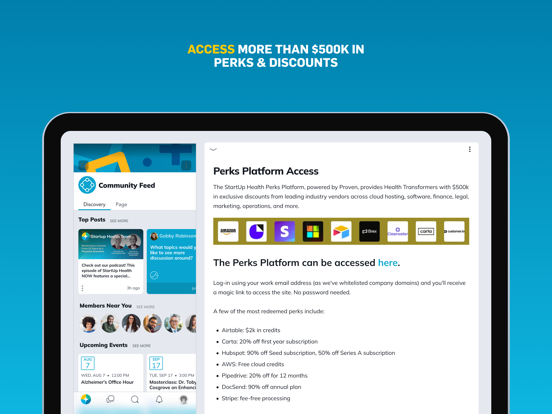 StartUp Health Member App iPad screenshot 5 - Social Networking app