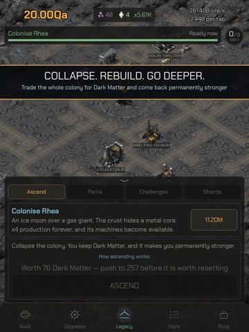 Idle Space Mining iPad screenshot