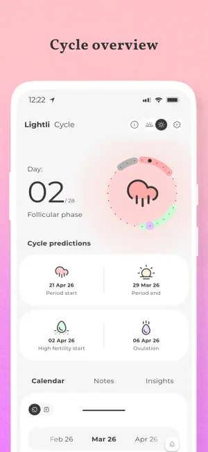 Cycle: period tracker screenshot 1