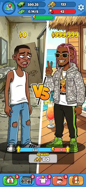 Rap Star:Idle Clicker iPhone screenshot 5