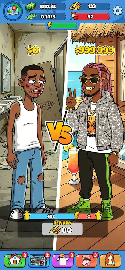 Screenshot 5 di 5 di Rap Star:Idle Clicker