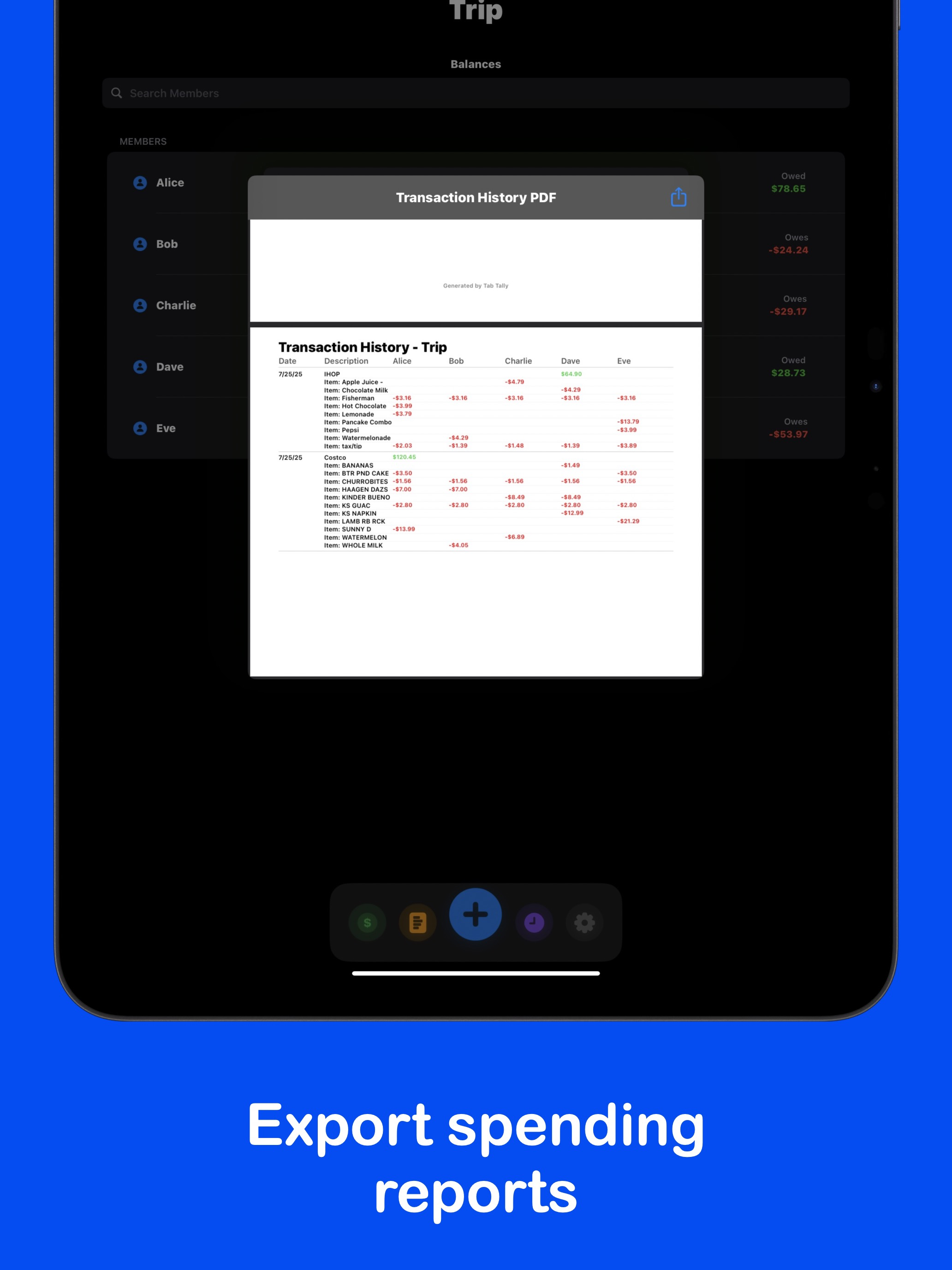 Tab Tally - Split Group Bills