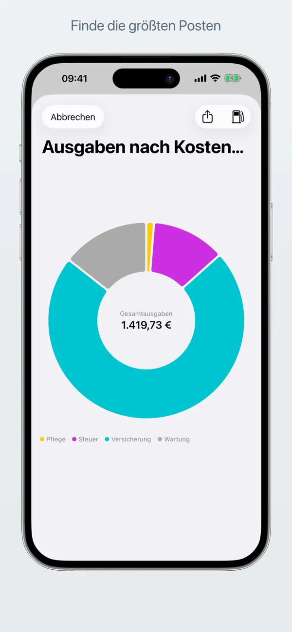 FuelMe - Tankbuch iPhone App Screenshot 8 – Produktivität