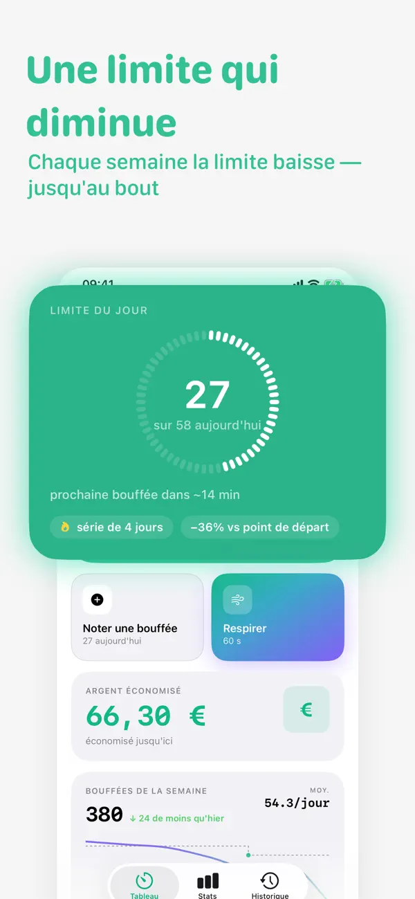 Screenshot #1 pour QuitVape : Arrêter de Vapoter
