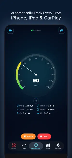 Speedometer: Driving Tracker iPhone screenshot 1