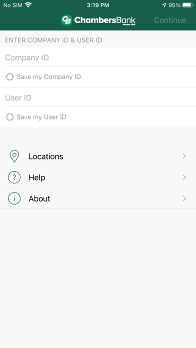 Chambers Bank Business Mobile Screenshot