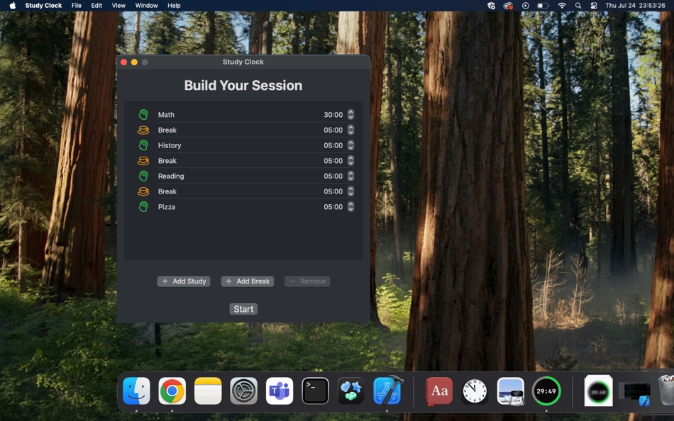 #1. K's Study Clock (macOS) بواسطة: Tyler Tirapelle