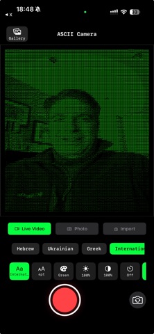 ASCII Camera iPhone screenshot