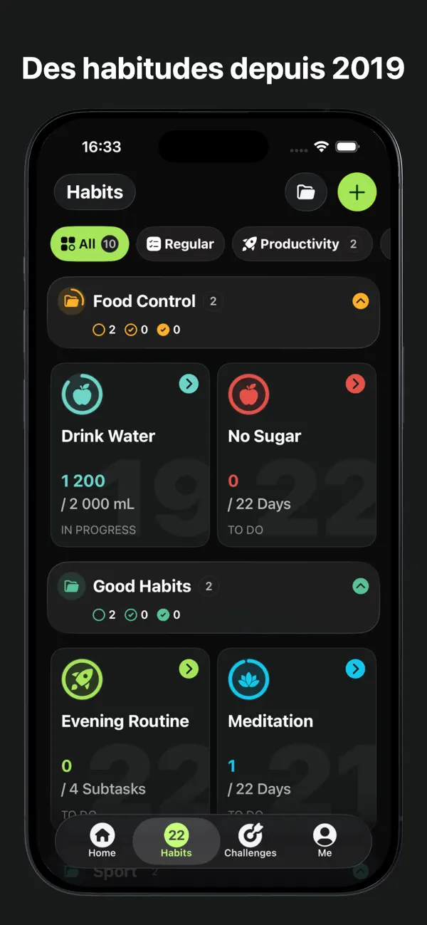 Screenshot #3 pour 22 Days: Suivi d’habitudes