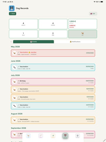 Dog Records - BreedTrack iPad screenshot