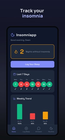 Insomniapp - AI Insomnia Coach iPhone screenshot