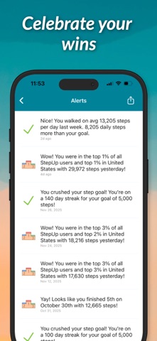 StepUp Pedometer Step Counter App Store preview screenshot 7