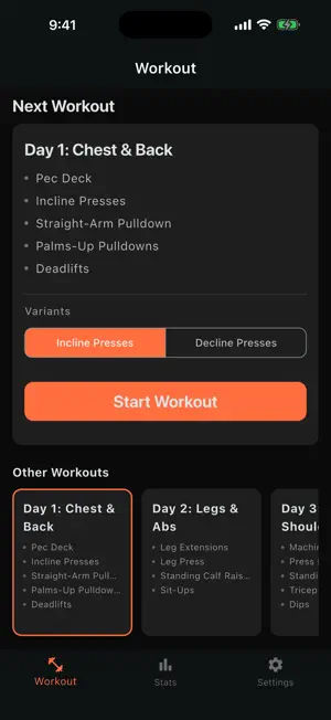 Ideal Workout App screenshot 1