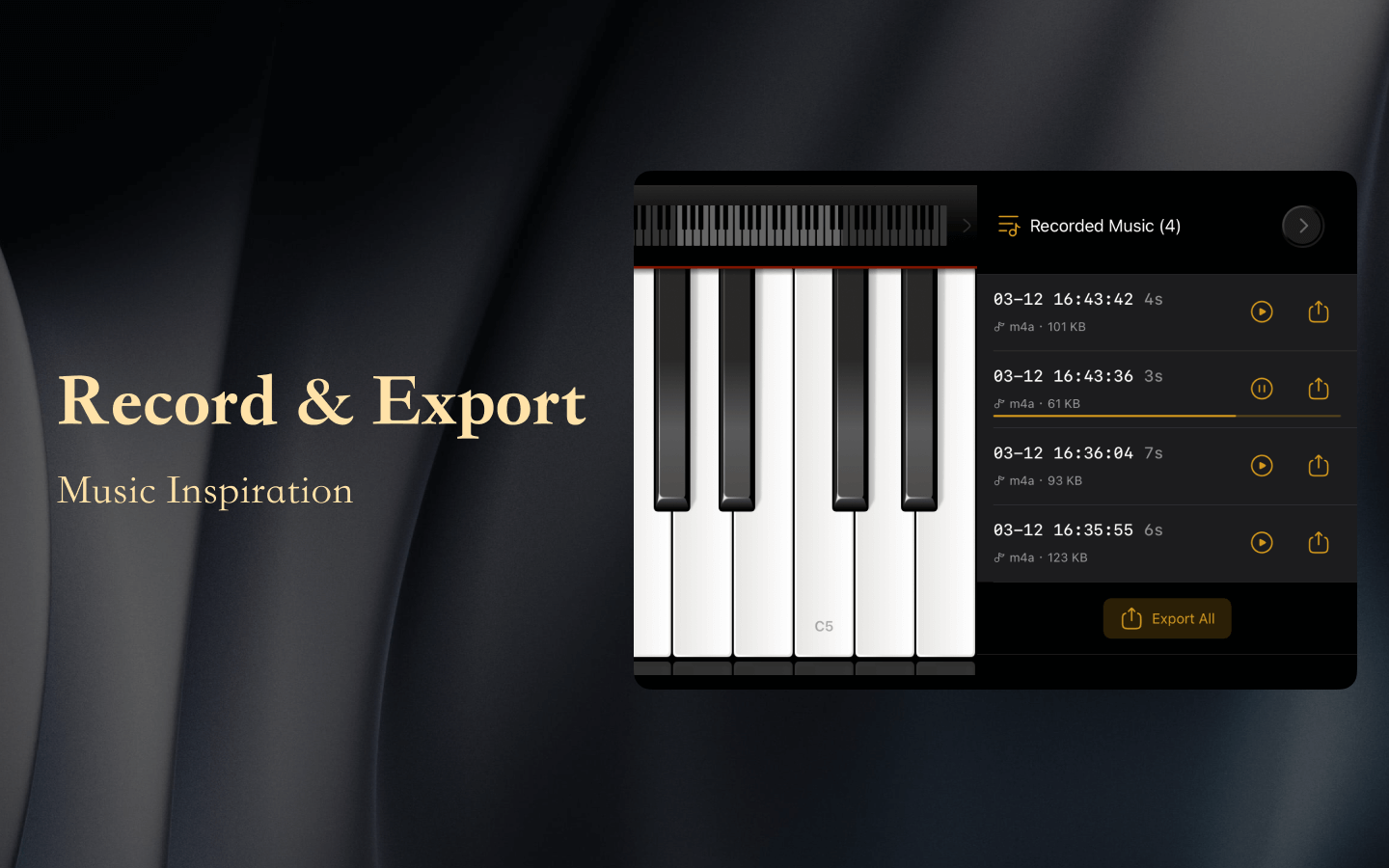 Piano Widget - 40+ Instruments