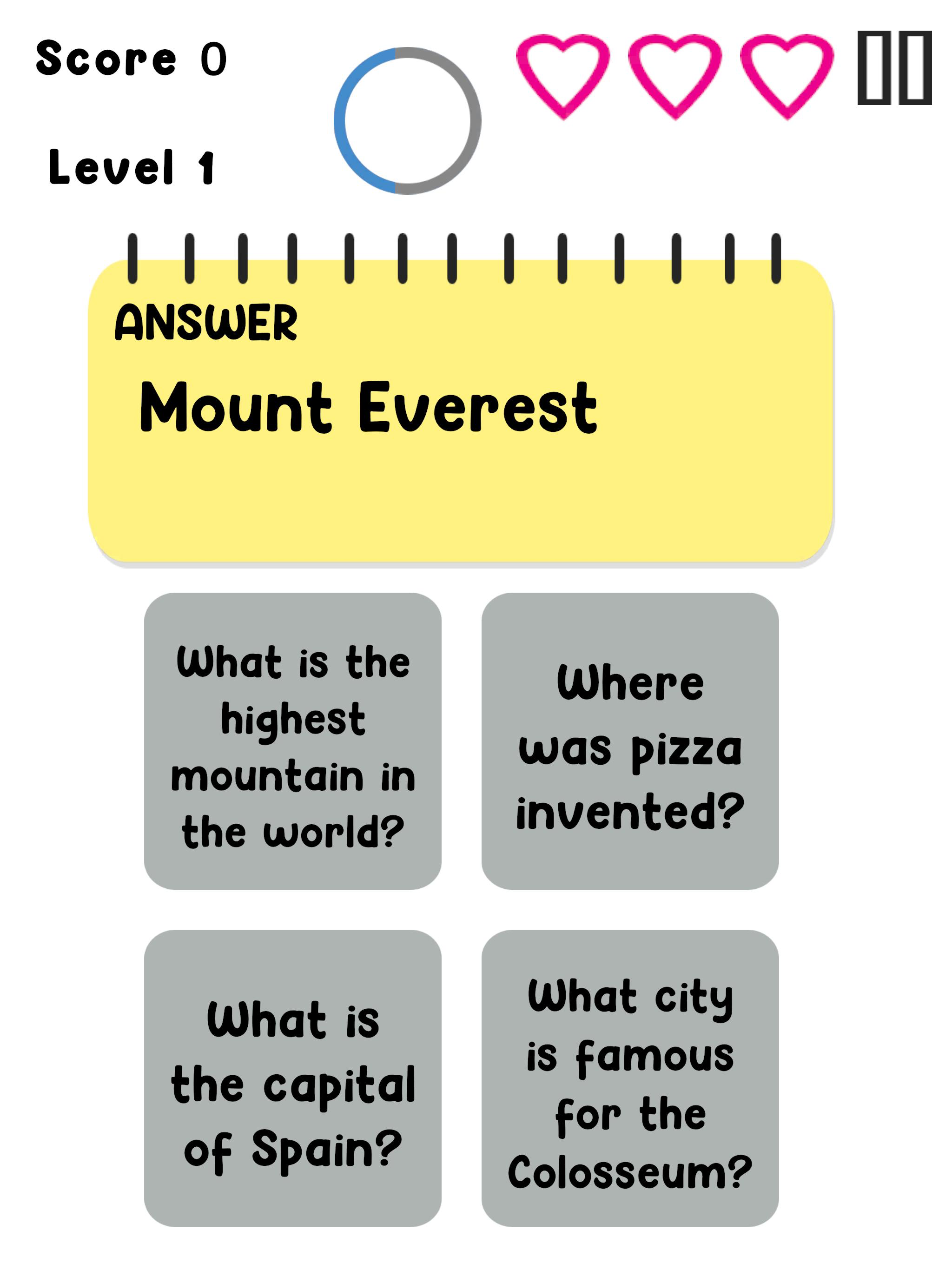 Reverse Quiz-Find Question