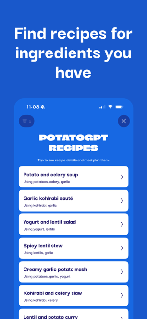 ‎Menu planner - OH, a potato! Screenshot