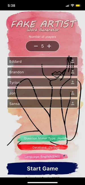 Fake Artist Topic Generator screenshot 1