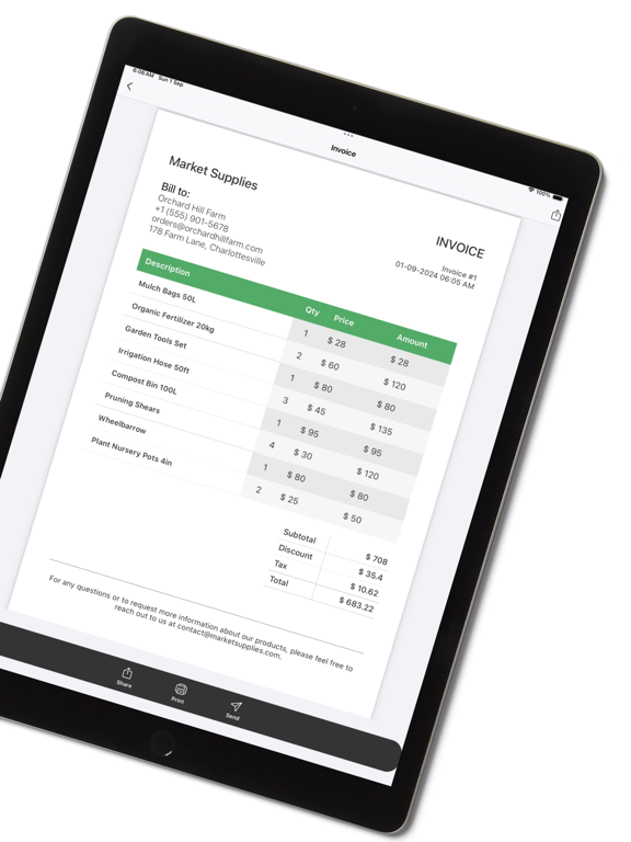 Invoice Maker - Receipt & Bill iPad screenshot 2 - Business app