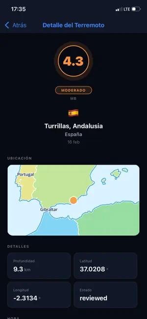Seismo - Alertas de Terremotos iPhone screenshot 3