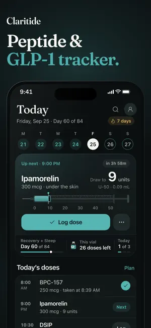 Peptide Tracker - Claritide screenshot 1