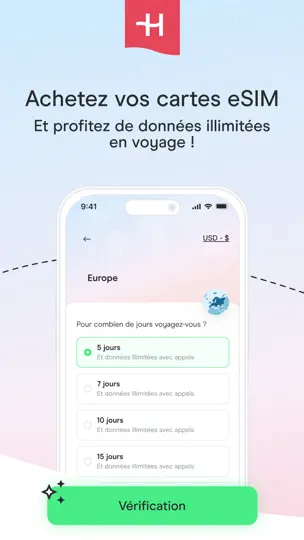 Capture d'écran de Holafly ESim Internet Illimité sur iPhone 1
