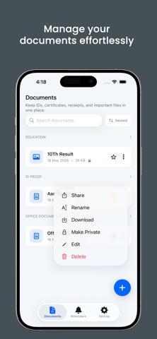 SafeDocs: Document Manager iPhone screenshot