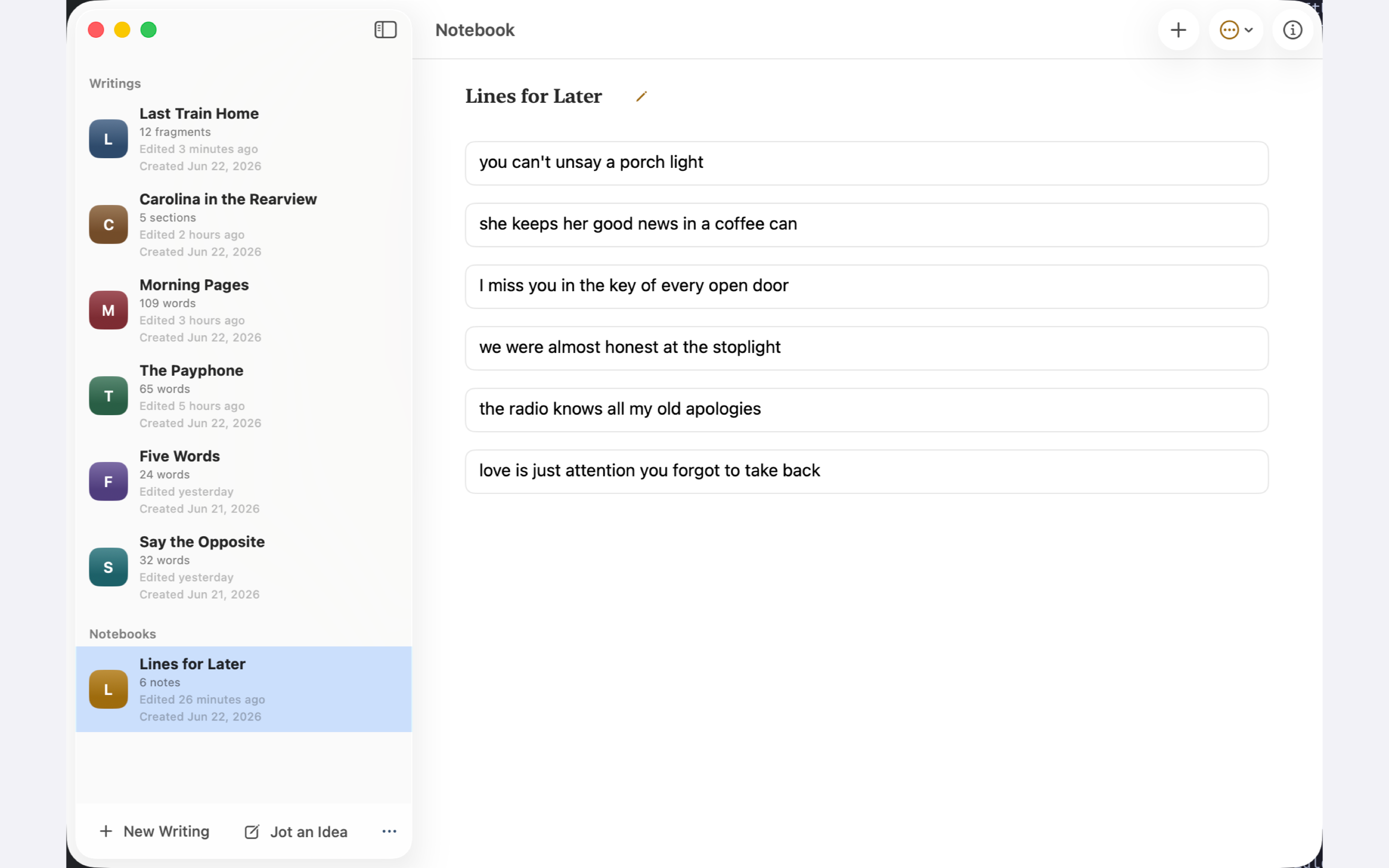 Bellows Creative Writing Tools screenshot 8