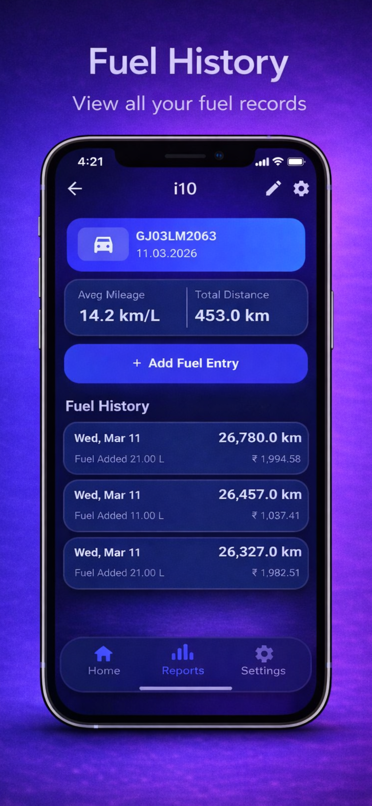 VehicleMileage:Mileage Tracker screenshot 3