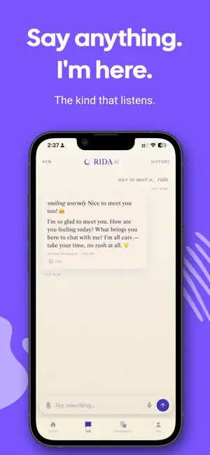 RIDA AI - Mood Chat & Vent screenshot 1