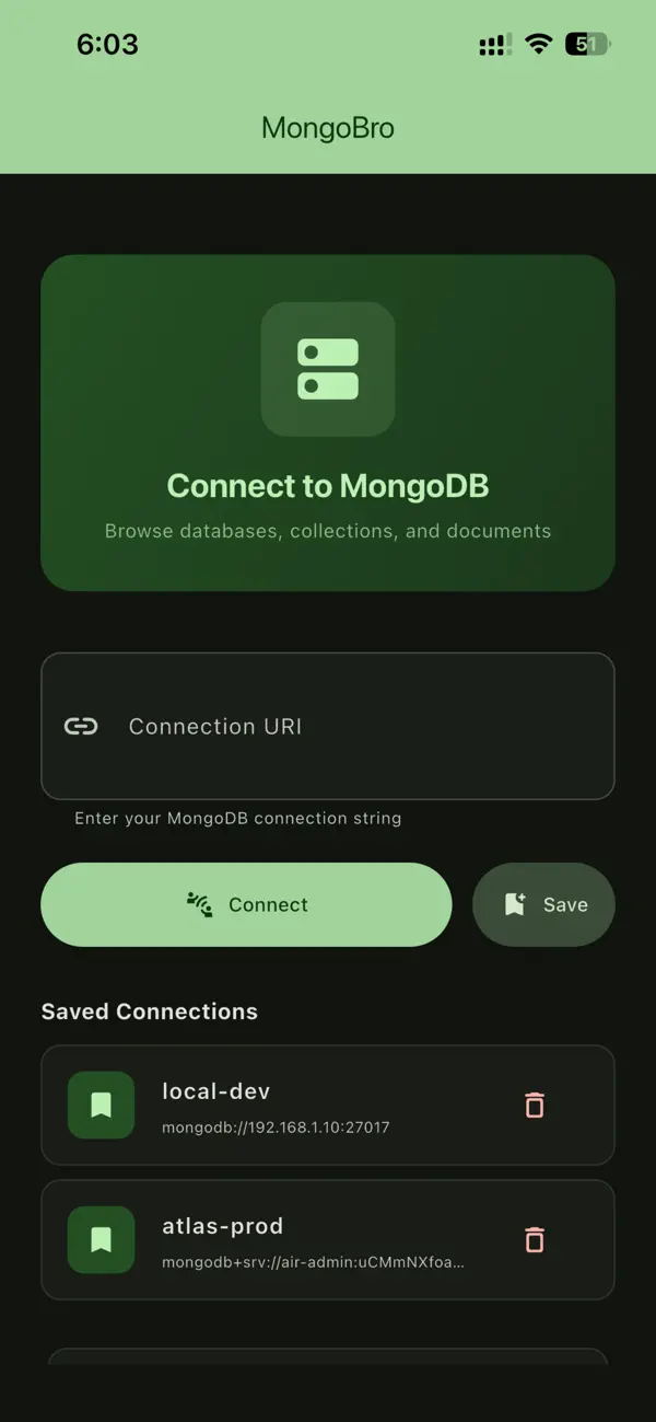 #1. MongoBro (iOS) 来自: Kishan Gondaliya