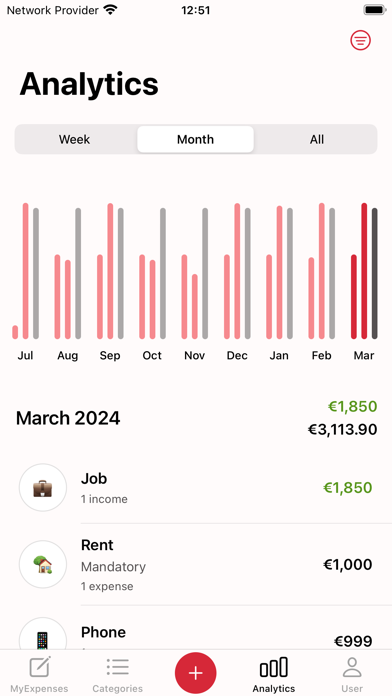 MyExpenses app Screenshot