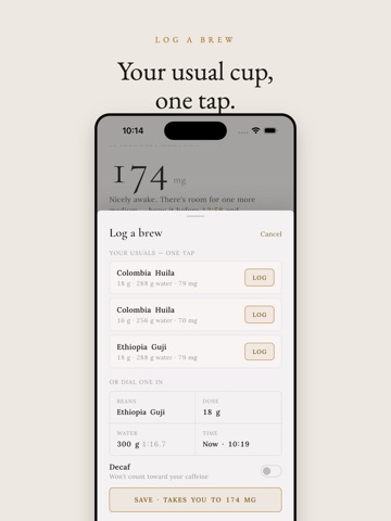 Caffeinity iPad screenshot