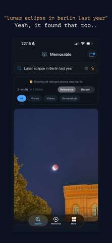 Memorable - AI Photo Search iPhone screenshot