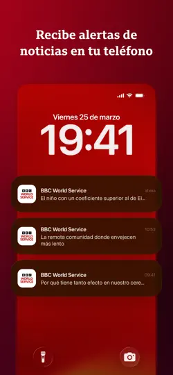 Captura de pantalla de BBC World Service en iPhone 3