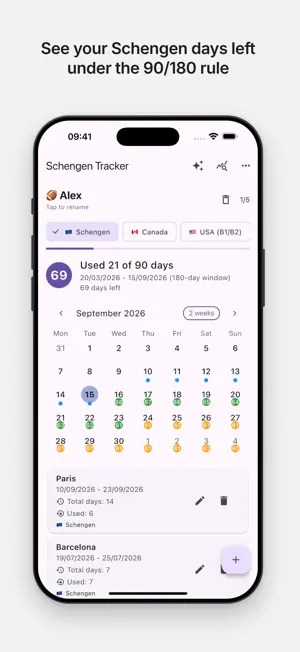 Schengen Calculator for 90/180 screenshot 1
