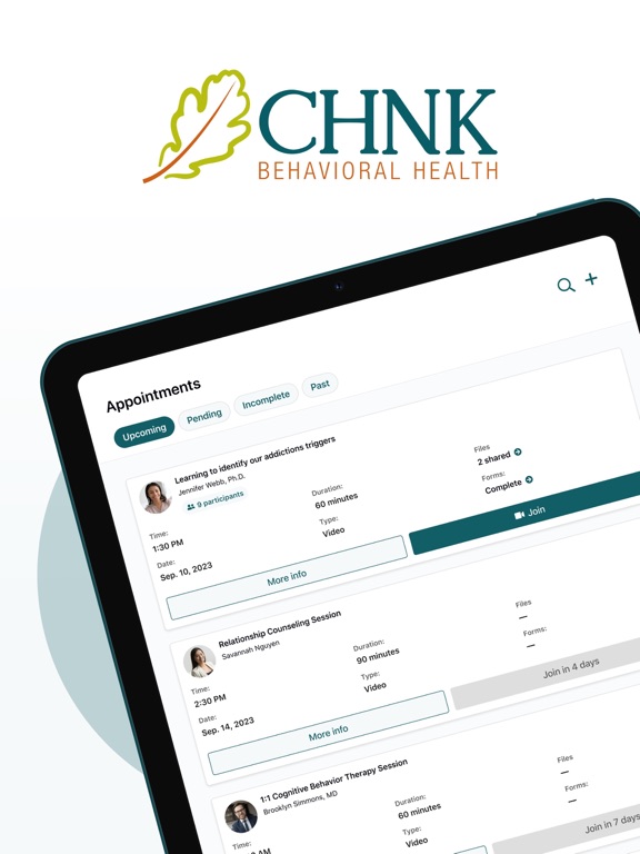 OQH Client Connect iPad screenshot 1 - Medical app