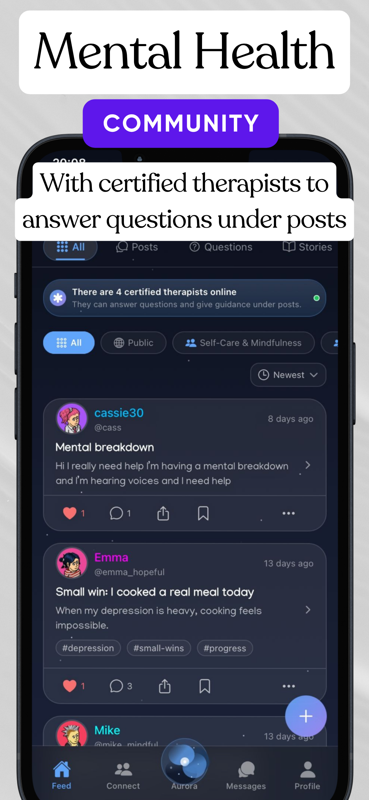 Aurora: AI Therapy & Community screenshot 3