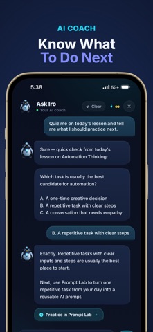 Iro AI — Learn AI Skills iPhone screenshot