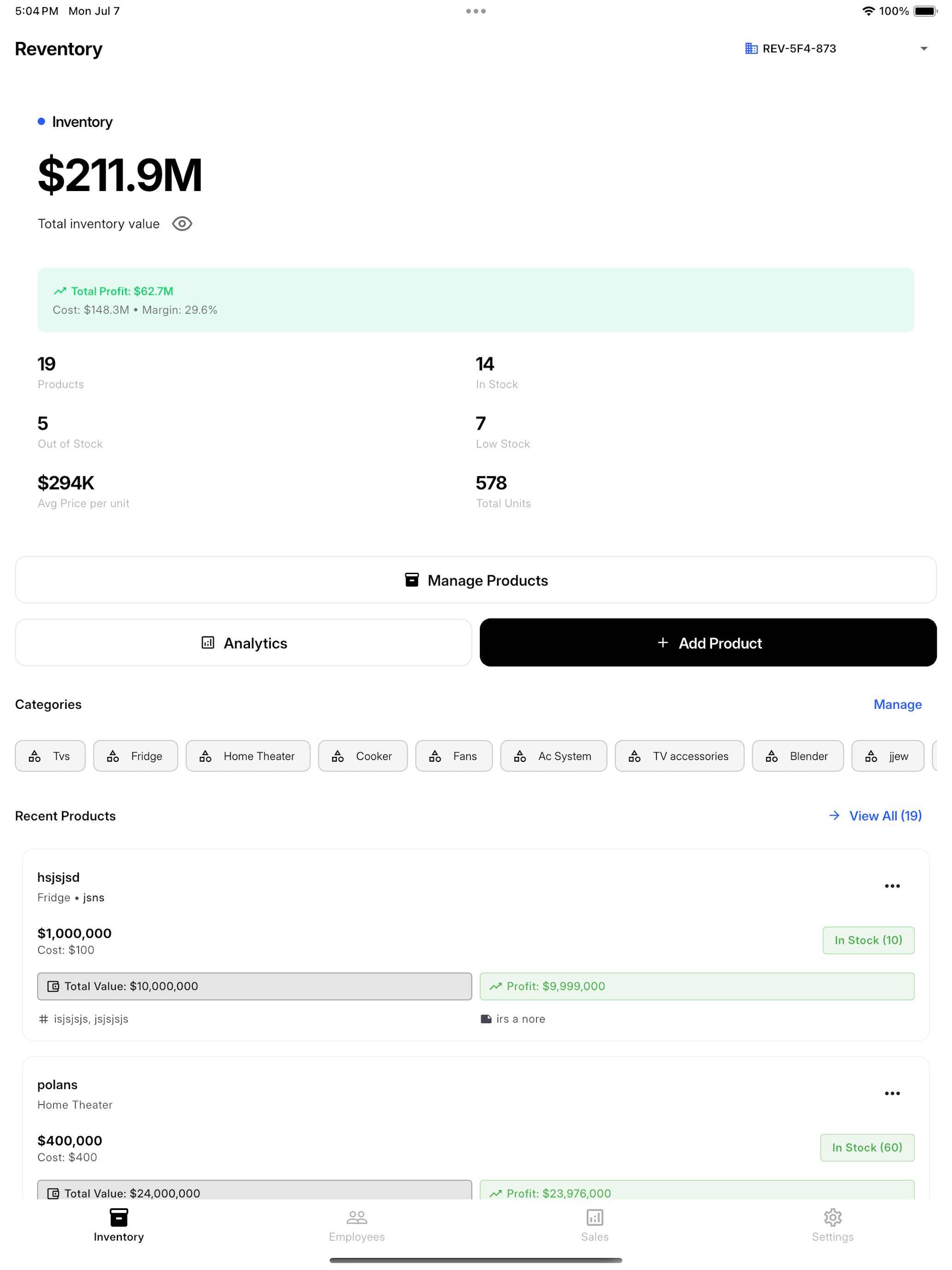 Reventory: Inventory & Sales screenshot 8