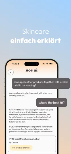 Screenshot von Noe AI Skincare auf dem iPhone 2