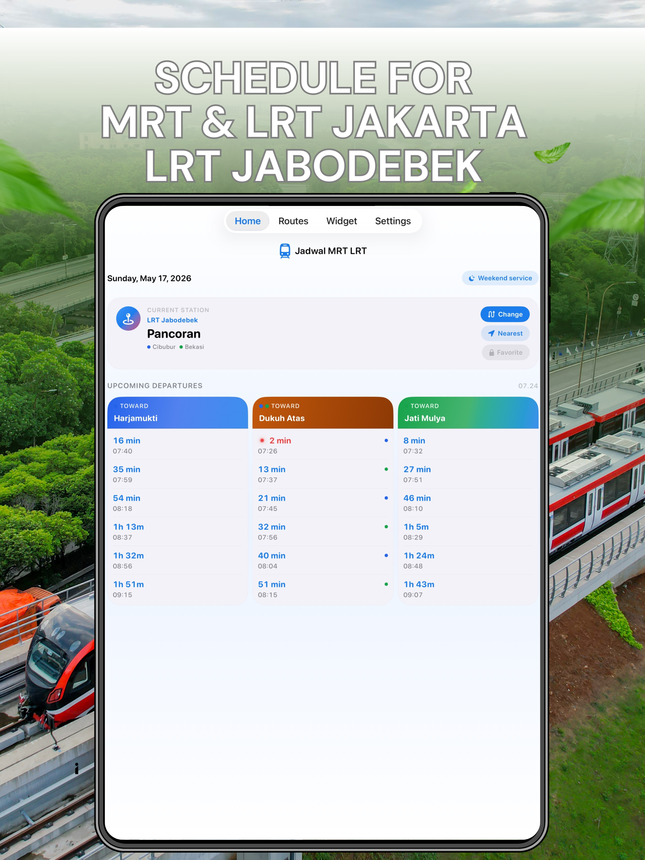 Jadwal Kereta - MRT & LRT