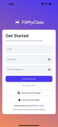 FillMyClass Screenshot 1 of 6